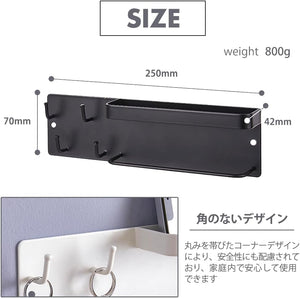 冷蔵庫 対応 マグネット ホワイト 小物掛け キーフック 壁掛け キーホルダー ウォールフック マグネット付き 鍵 小物収納 スマホ スマートフォン スマホトレイ 玄関 冷蔵庫 便利な小物置き フック 物忘れ防止 簡単取り付け 移動も簡単 収納 整理 ギフト 贈り物 プレゼント