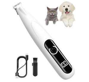 犬 猫 用バリカン ペット バリカン USB充電 LED ディスプレイ LEDライト 付き 犬 猫 ペット用バリカン 肉球 足裏 耳裏 顔周り お尻周り 部分カット 犬用 猫用 ペット用 自宅トリミング 小型 軽量 低騒音 低振動 コードレス 使いやすい 初めての方でも安心 安全 動物 毛 床屋