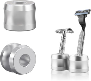 2個 セット 安全 歯ブラシ カミソリ シェービング スタンド 直径 18.5mm 男性 女性 用 浴室 バスルーム カウンター トップ用 ジレット マッハ 3 対応 剃刀 インテリア 生活 雑貨 お風呂 収納 シンプル オシャレ コンパクト 簡単 便利 シルバー 清潔 おしゃれ インテリア