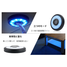 Charger l'image dans la galerie, ルームランプ LED タッチライト ホワイト アイスブルー 2色 3パターン 切替 室内灯 ナイトライト 常夜灯 懐中電灯 ブルー 青 白 高輝度 12V 24V 自動車 軽トラック 大型車 汎用 USB充電 タッチ式 マグネット 配線不要 車内 キッチン 廊下 階段 クローゼット 屋内照明
