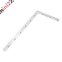 将图片加载到图库查看器，直角定規 プロ用 作業 DIY 図面 300mm × 150mm L形 ステンレス鋼 両面用 曲尺 矩尺 指矩 木工定規 建設定規 L字定規 90度 アングルルーラー 測定 レイアウト ツール 両面角度定規 測定工具 アングル スクエアルーラー 定規 木工ツール 学習用品 建築 鉄工 用 大工技師用
