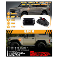 Load images into the gallery viewer,サイドマーカー LED ライト 左右 セット トヨタクルーザー ランドクルーザー ハイラックス など トヨタ 車種 対応 12V 車 用品 LEDサイドマーカー ランプ 点滅 タイプ 視認性 向上 安全 省エネ 高輝度 防水 耐久性 長寿命 カー用品 カプラーオン接続 簡単 取付
