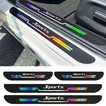 Load images into the gallery viewer,ドアステップガード サイドステップシート スカッフプレートシート 4枚セット汎用 車 自動車 傷防止 ひっかき傷 爪傷 防止 汚れ防止 ホログラム グラデーション 虹色 メタリック 光沢 ドレスアップ シール 跡が残らない 保護シート カー おしゃれ 送料無料
