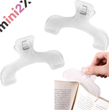 将图片加载到图库查看器，(訳あり アウトレット) ブッククリップ 2個セット 半透明 ブックストッパー ブック クリップ 教科書 楽譜 辞書 厚い本 開いたまま固定 読書用 ハンズフリー ページオープナー 耐久性 作業 勉強 受験 資格 レシピ本 楽譜クリップ 文房具 学生 学校 オフィス 送料無料
