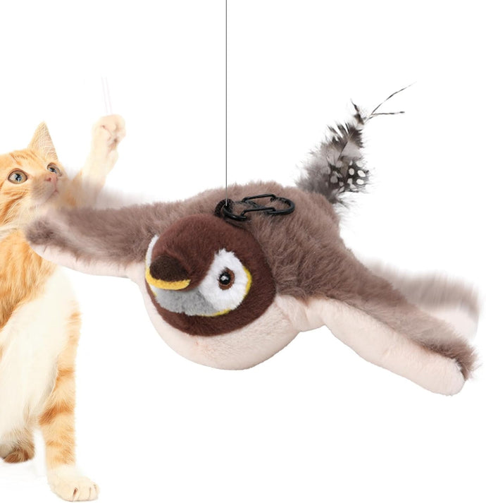 猫 玩具 鳥おもちゃ,激しく羽ばたく 室内 猫用 鳥 おもちゃ スズメ 猫じゃらし USB 充電式 子猫 ストレス解消 面白い 夢中 楽しい 猫 ねこ ネコ 用 ペット 可愛い 癒し いやし プレゼント 子供 ネコの健康 運動 耐久性 構造 安全 簡単 充電 可愛い鳥の鳴き声で夢中になる
