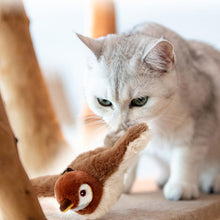 将图片加载到图库查看器，猫 玩具 鳥おもちゃ,激しく羽ばたく 室内 猫用 鳥 おもちゃ スズメ 猫じゃらし USB 充電式 子猫 ストレス解消 面白い 夢中 楽しい 猫 ねこ ネコ 用 ペット 可愛い 癒し いやし プレゼント 子供 ネコの健康 運動 耐久性 構造 安全 簡単 充電 可愛い鳥の鳴き声で夢中になる
