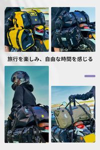バイク ツーリング バッグ 自転車 キャンプ 完全 防水 40L  エアバルブ搭載 ツーリング用 防水 キャンプ アウトドア ハンドバッグ バックパック ショルダーバッグ ツーリングバッグ メンズ レディース 日帰り 旅行 大容量 シンプル おしゃれ 軽量 ヘルメット 収納 キャンプ
