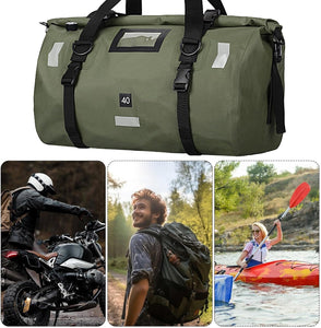 バイク ツーリング バッグ 自転車 キャンプ 完全 防水 40L  エアバルブ搭載 ツーリング用 防水 キャンプ アウトドア ハンドバッグ バックパック ショルダーバッグ ツーリングバッグ メンズ レディース 日帰り 旅行 大容量 シンプル おしゃれ 軽量 ヘルメット 収納 キャンプ
