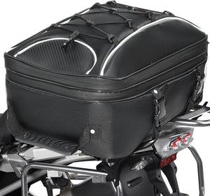 バイク バック シートバッグ リュックサック 二段式 拡張可能 20L - 30L 大容量 軽量 バイク リアボックス ツーリング ヘルメット 収納 撥水 防水 耐久性 固定ベルト 仕分け ポケット レインカバー 防水 カバー付き ショルダーストラップ アウトドア 日帰り 旅行 キャンプ