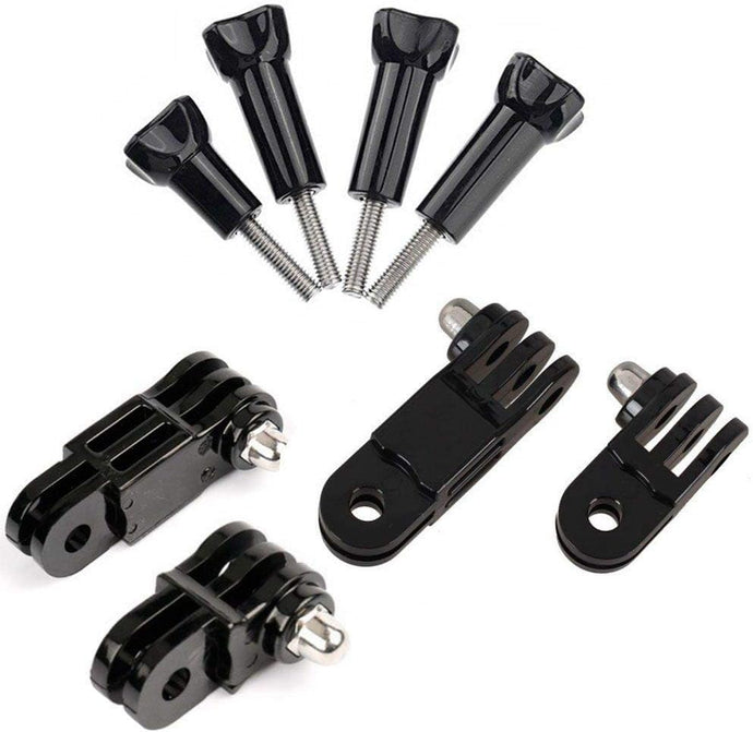アクション カメラ 用 延長 アダプター 8点1セット GoPro アクションカム 用 ネジ 4本 アダプター 4個 多軸 同方向 35mm 50mm 3方向 同方向 90度 GoPro用 アクセサリー ネジ付属 アクションカメラ ウェアラブルカメラ スポーツカメラ 角度調整 自由 プロ バイク 自転車 車