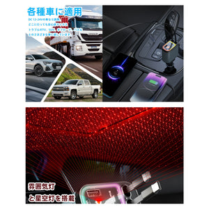 シガーソケット 車 充電 USB USB-C Type-C 巻き取り 式 ケーブル ムードライト ホームスター 車載充電器 巻き取り式 充電ケーブル 100W 充電器 usb-c 急速充電 [4台同時充電可能] カーチャージャー タイプc ケーブル TypeC カー用品 車充電器 車用品 iPhone 12V-24V 対応