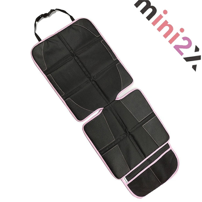 チャイルドシート 座席 保護 マット シート カバー 赤ちゃん 子供 チャイルド 車 カー用品 防水 傷 汚れ 防止 表面 ラバー生地 裏面 滑り止め素材 摩擦抵抗 滑り止め 転倒 防止 簡単 取付 工具 不要 カー お出かけ アウトドア 旅行 日帰り 使いやすい 安心 ブラックピンク