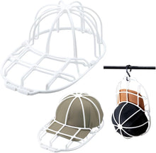 将图片加载到图库查看器，キャップ 丸洗いホルダー 型崩れ 防止 キャップ ウォッシャー 帽子 洗濯 丸洗い 汚れ 汗 黄ばみ 洗濯 帽子ハンガー 野球帽 洗濯機 使用可能 そのまま収納 吊り下げ収納 オシャレ ホワイト
