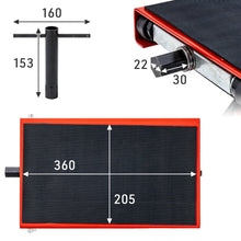 Load images into the gallery viewer,国際規格品 バイク ジャッキ 1台 耐荷重 約500kg 高さ調整 8cm ~ 36cm ゴムマット バイクリフト オートバイ タイヤ オイル 交換 固定 手動 整備 パンク ショック スペア タイヤ 交換 作業 DIY 工具 耐久性 メンテナンス用品 持ち運び バイクスタンド 耐久性 プロ 整備 整備士
