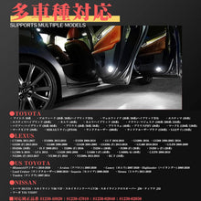Load images into the gallery viewer,カーテシ ランプ LED ライト 2個セット 【 選べるカラー 】 カーテシランプ 高輝度 多車種 車 カー用品 対応 トヨタ アイシス アルファード ヴェルファイア エスティマ レクサス CT ES GS GX 適用 ドア ウェルカム ライト 簡単 取付 省エネ 耐久性 防水 ウェルカムランプ
