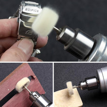 Charger l'image dans la galerie, フェルトバフ リューター 2.35mm軸 平面 球面 30個  (平面15個 球面15個) セット  羊毛 ウールフェルト ミニルーター バフ 研磨 工具 鏡面仕上げ 金属磨き 艶出し コンパウンド 時計 ジュエリー プラモデル 模型 DIY 直径25mm 軸径 2.35ホイール型 消耗品 大容量 送料無料
