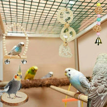 将图片加载到图库查看器，鳥 おもちゃ バードトイ 6点セット インコ 止まり木 ブランコ かじり木 吊り下げ アスレチック 遊び場 無着色 天然木 安全 運動不足 ストレス解消 お留守番 グッズ セキセイインコ オカメインコ コザクラインコ マメルリハ 文鳥 オウム 小鳥 用品 送料無料
