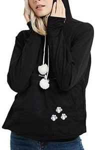 にゃんガルー パーカー ブラック 黒色 Mサイズ 猫収納ポケット付き - mini2x_store(ミニツーストア)
