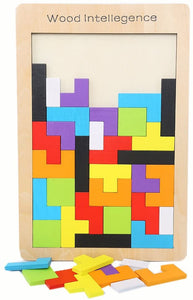かわいい テトリス パズル 環境にやさしい 木製 ジグソーパズル 知育玩具 - mini2x_store(ミニツーストア)