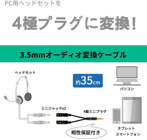 Y字ケーブル 3.5mmジャックへ変換 任天堂 スイッチ PS4 対応 - mini2x_store(ミニツーストア)