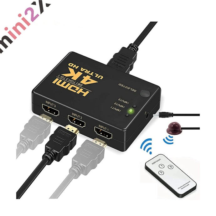ゲーム機 HDMI 切り替え スイッチャー 分配器 セレクター 3入力1出力 HDMI切替器 - mini2x_store(ミニツーストア)