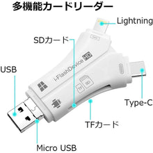 将图片加载到图库查看器，スマホ SD カードリーダー Lightning SDカードカメラリーダー USB メモリ iPhone Android iPad
